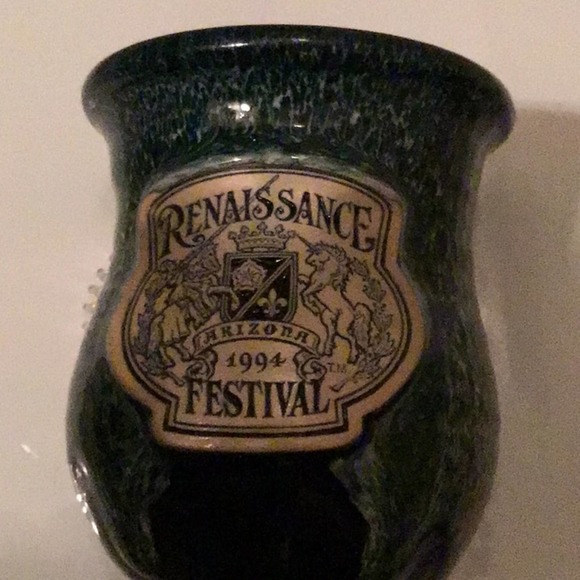 RENAISSANCE Festival ARIZONA COLLECTABLE CHALICE GOBLET Pottery 1994 Drinking. - Picture 8 of 8